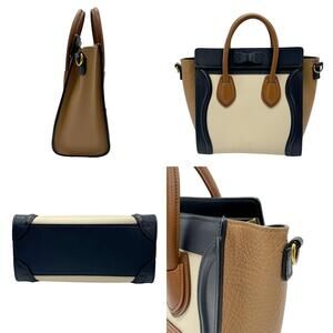 Celine Luggage Bag Brown Beige Shoulder Tan Navy Blue Shopper